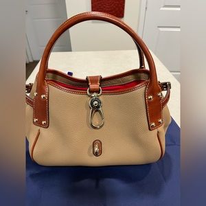 Dooney & Bourke sand pebble grain small logo lock satchel